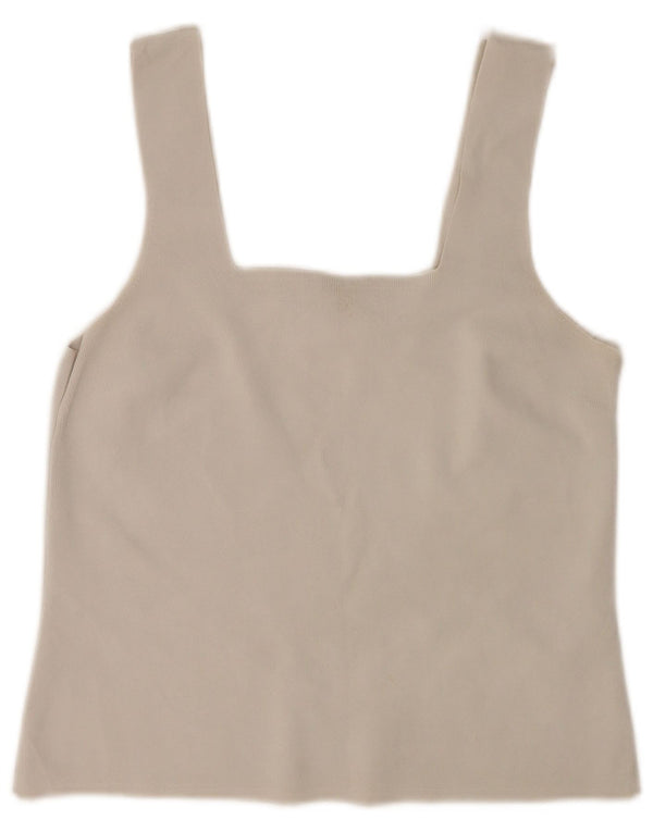 Reiss Womens Crop Cami Top UK 14 Large Off White Viscose
