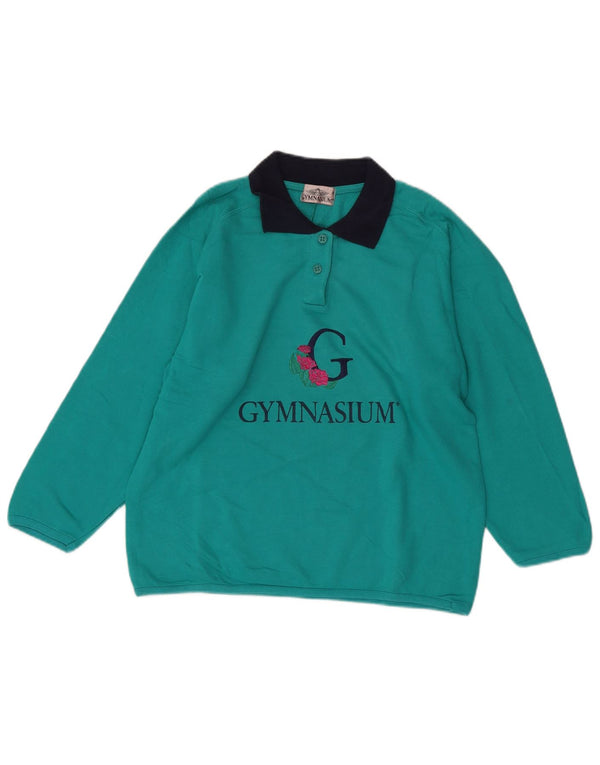 GYMNASIUM Γυναικείο φούτερ πόλο με λαιμόκοψη Jumper UK 10 Small Turquoise