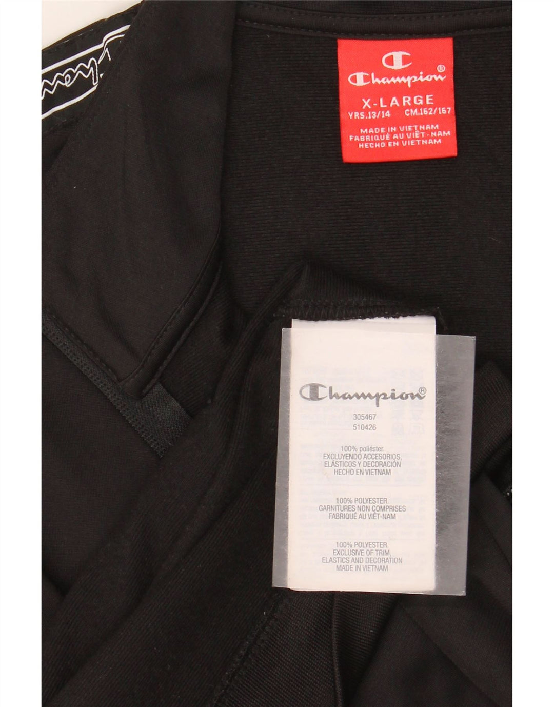 Champion Boys Graphic αθλητική φόρμα Top Jacket 13-14 Years XL Black Polyester