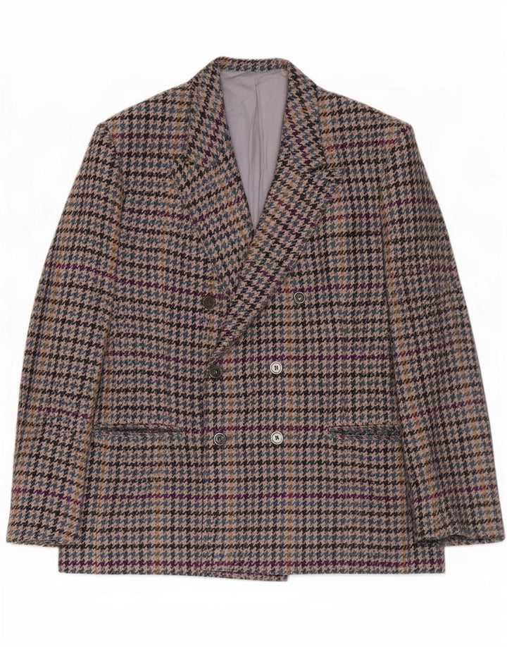 Vintage Ανδρικό σακάκι με διπλό στήθος UK 38 Medium Grey Houndstooth