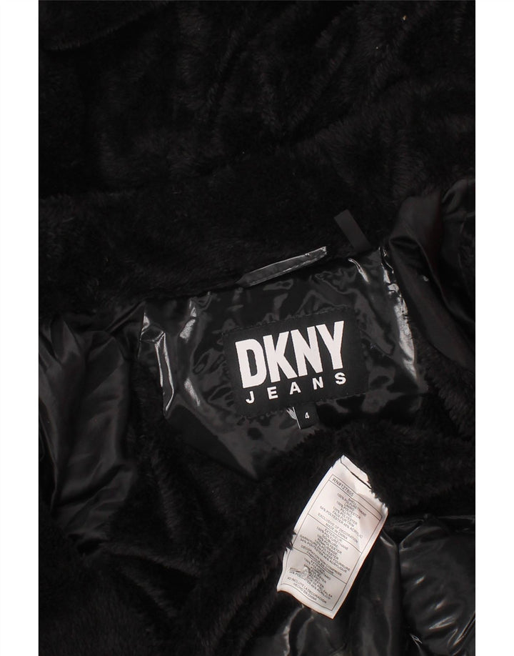 Dkny Girls Hooded Podded Coat 3-4 Years Black Polyamide