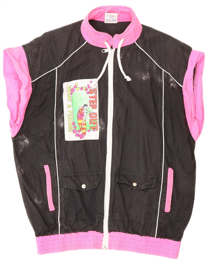 Γυναικεία αθλητική φόρμα VINTAGE Top Jacket UK 18 XL Black Colourblock