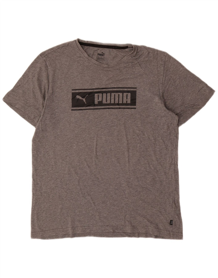 Ανδρικό γραφικό T-Shirt Puma Top Larg γκρι βαμβακερό