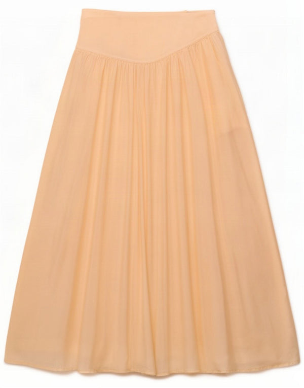 Byblos γυναικεία πλισέ φούστα US 8 Medium W26 Beige Silk