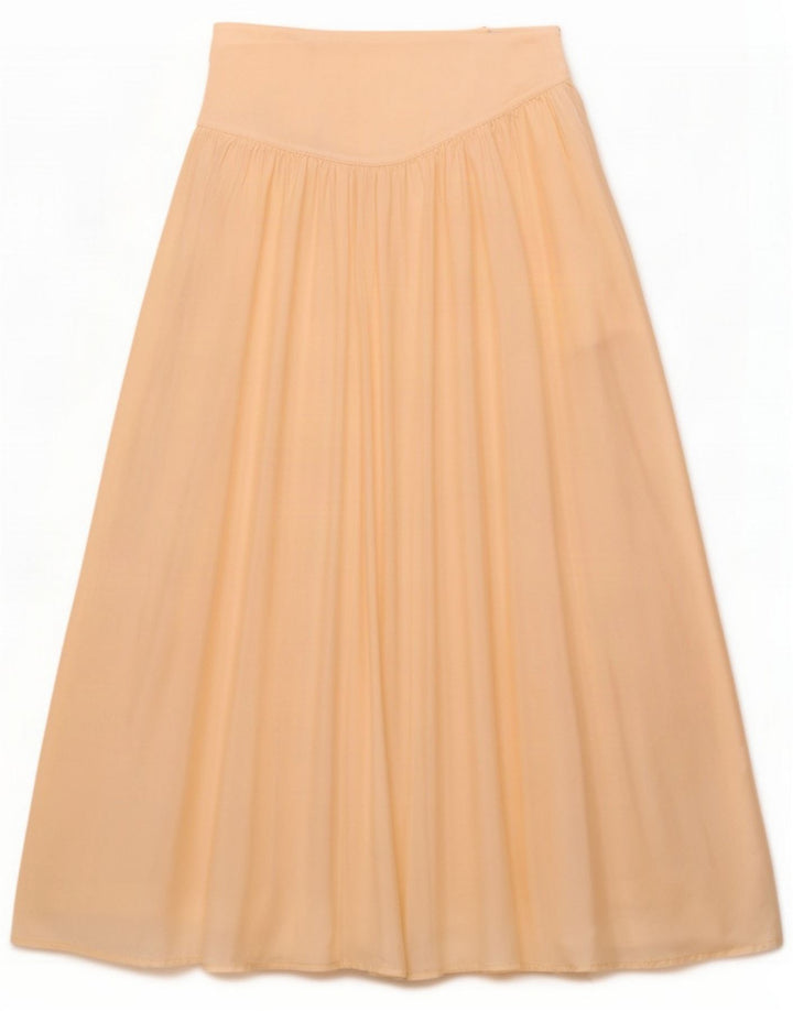 Byblos γυναικεία πλισέ φούστα US 8 Medium W26 Beige Silk