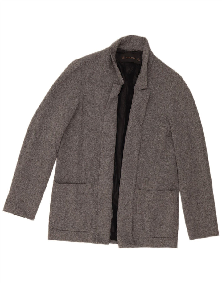 Zara Γυναικείο Open Oversized Blazer Jacket UK 6 XS Grey Viscose