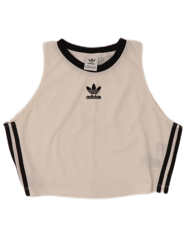 ADIDAS Γυναικείο Crop Vest Top UK 16 Large White Polyester