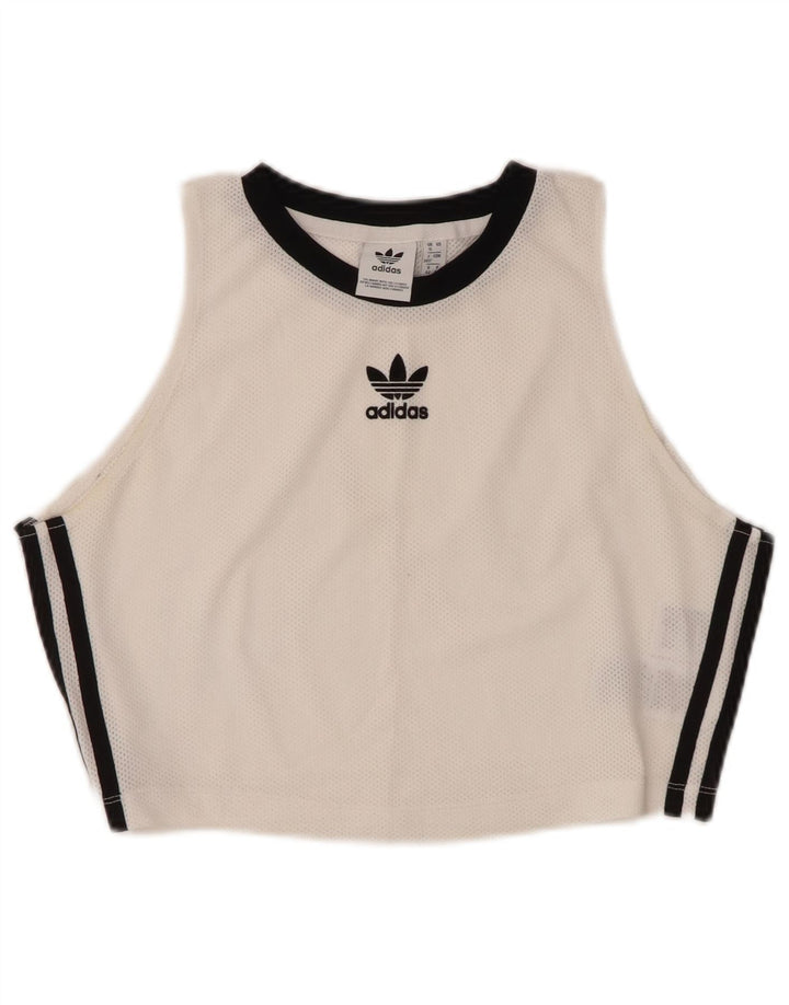 ADIDAS Γυναικείο Crop Vest Top UK 16 Large White Polyester