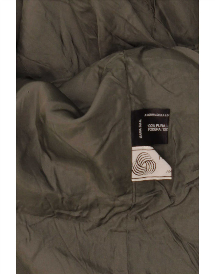 Vintage Ανδρικό Πανωφόρι UK 38 Μέτριο Γκρι Check Virgin Wool