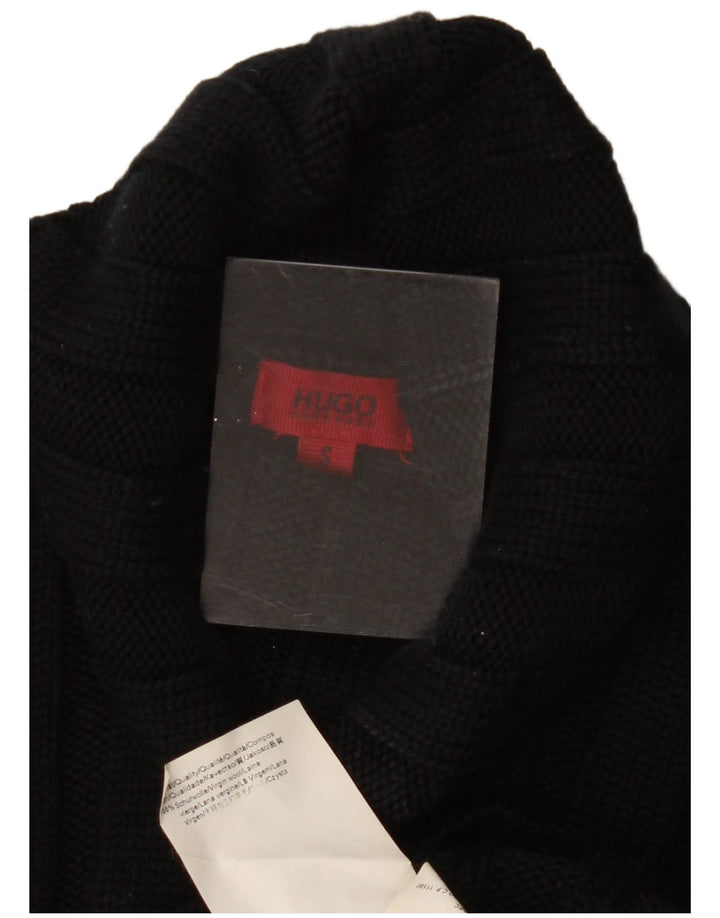 Hugo Boss Γυναικείο πουλόβερ με ρολό λαιμόκοψη UK 8 Small Black Wool