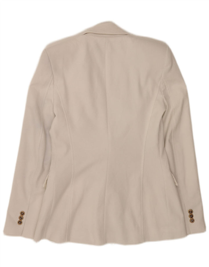 Zara Γυναικείο Μπουφάν Blazer με διπλό στήθος UK 6 XS Λευκός Πολυεστέρας