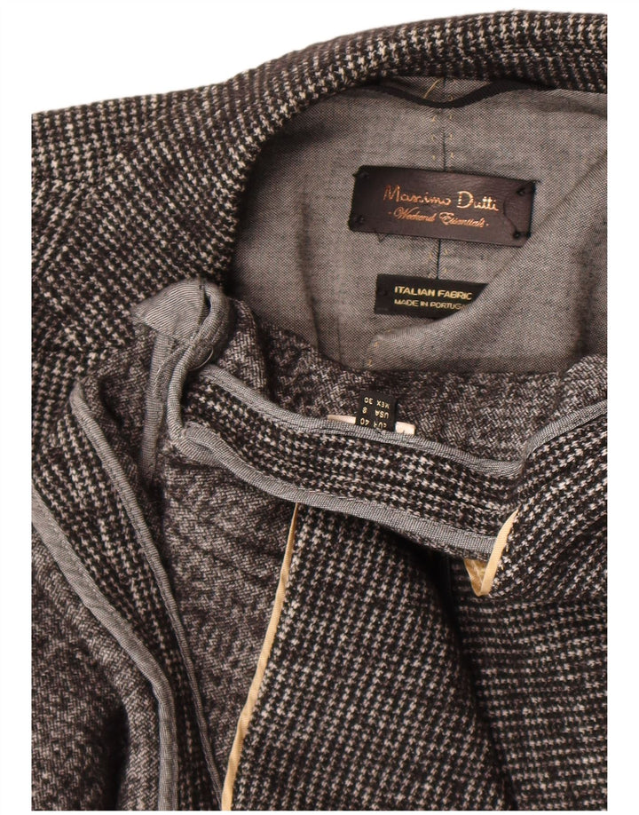 Massimo Dutti Γυναικείο μπουφάν σακάκι με 1 κουμπί EU 40 Medium Grey Houndstooth