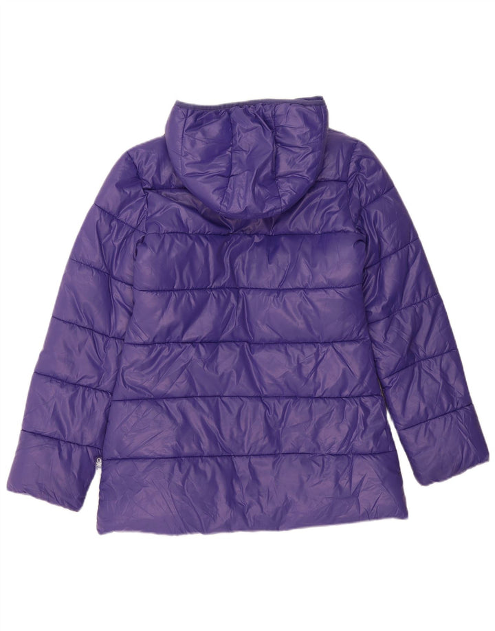 BENETTON Girls Hooded Jacket 11-12 Years 2XL Purple Polyester