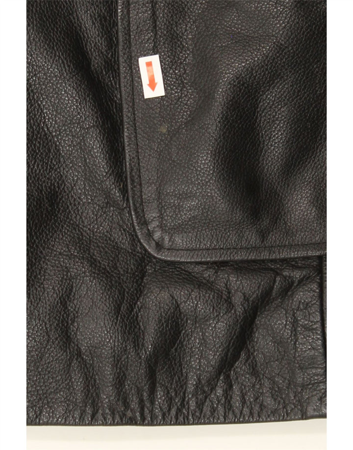 VINTAGE Mens Leather Jacket UK 38 Medium Black Leather Vintage Vintage and Second-Hand Vintage from Messina Hembry 