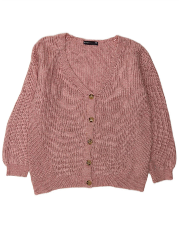 Marks & Spencer Γυναικεία ζακέτα υπερμεγέθη UK 10 Small Pink Acrylic