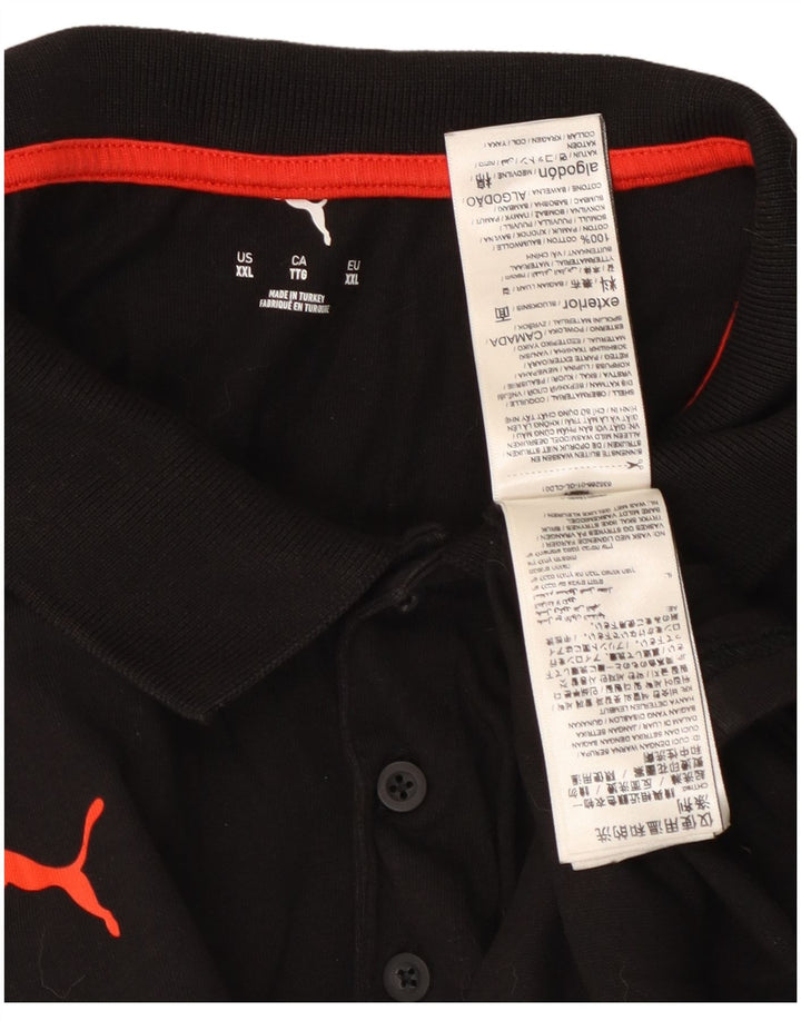 Ανδρικό γραφικό πόλο μπλουζάκι PUMA 2XL μαύρο βαμβακερό