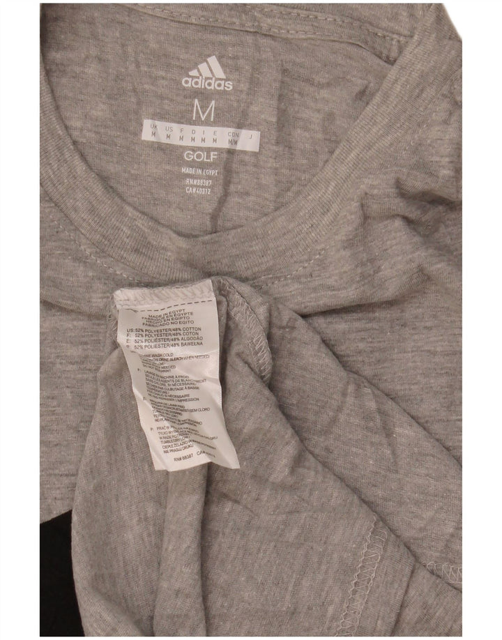 Ανδρικό γραφικό τοπ Adidas με μακρυμάνικο μεσαίο γκρι πολυεστέρας