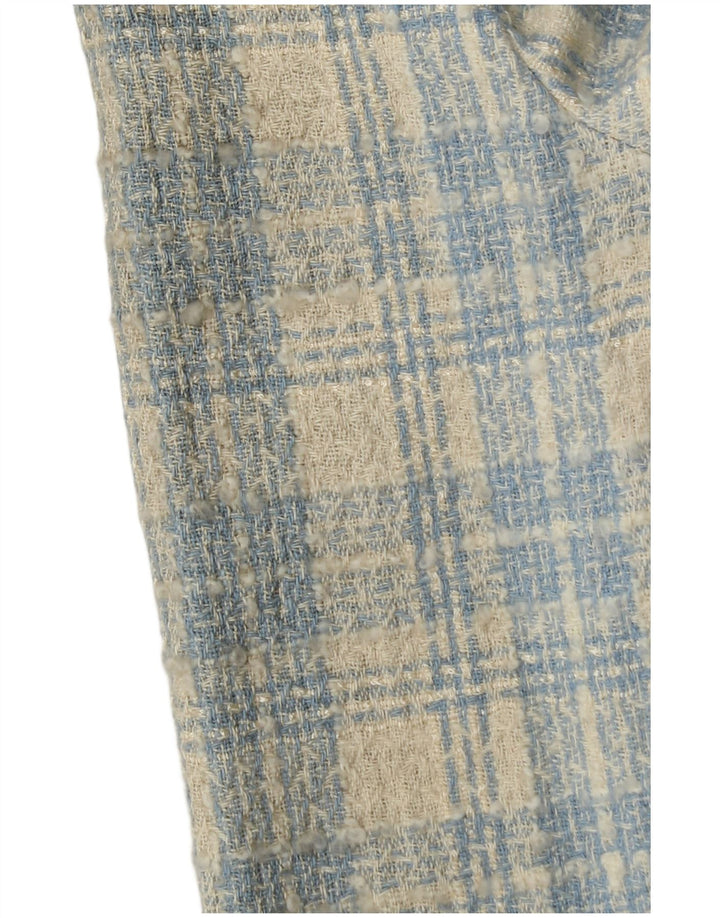 Vintage γυναικείο τζάκετ με 3 κουμπιά σακάκι IT 42 μεσαίο μπλε βαμβακερό καρό