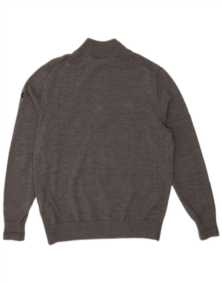 Ανδρικό πουλόβερ με φερμουάρ UNDER Armour ψηλό γραφικό, μεσαίο γκρι