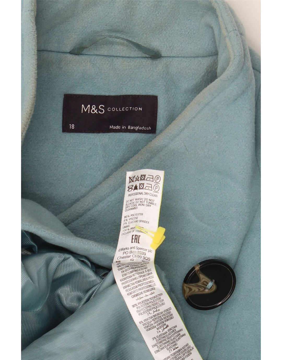 Γυναικείο πανωφόρι Marks & Spencer Loose Fit UK 18 XL Blue Polyester