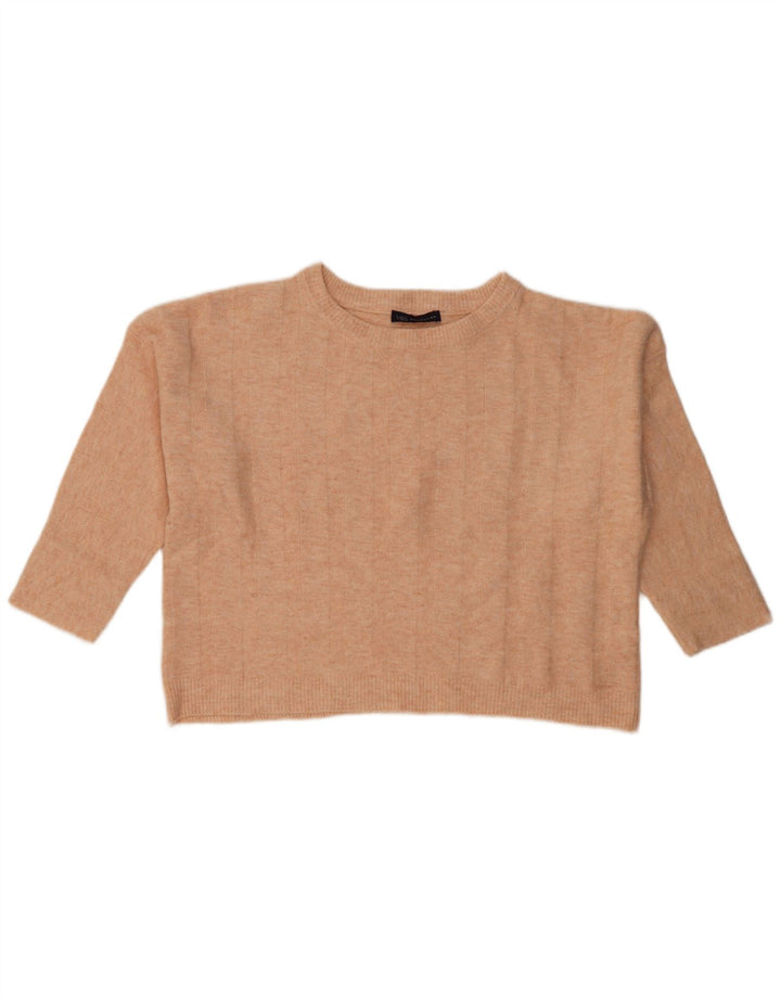 Marks & Spencer Γυναικείο πουλόβερ Crop Crew Neck Jumper UK 14 Medium Pink