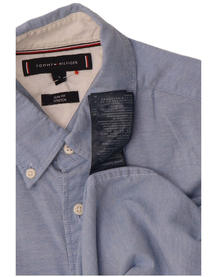 Ανδρικό πουκάμισο Tommy Hilfiger Slim Fit Μικρό μπλε βαμβακερό