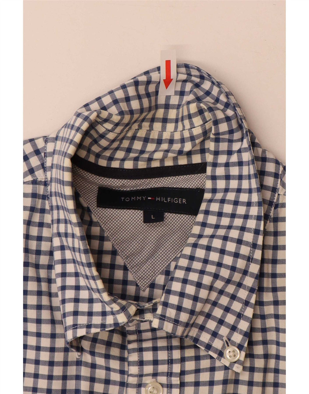 Ανδρικό πουκάμισο Tommy Hilfiger Large Blue Gingham Cotton