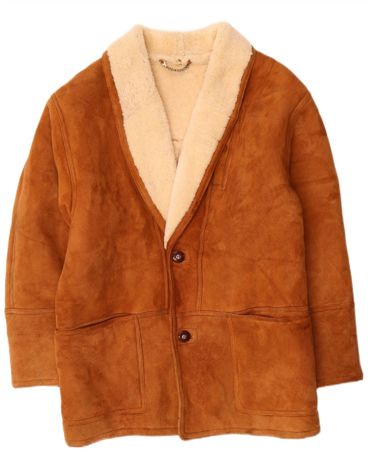 Vintage Ανδρικό Shearling Jacket IT 56 2XL Καφέ