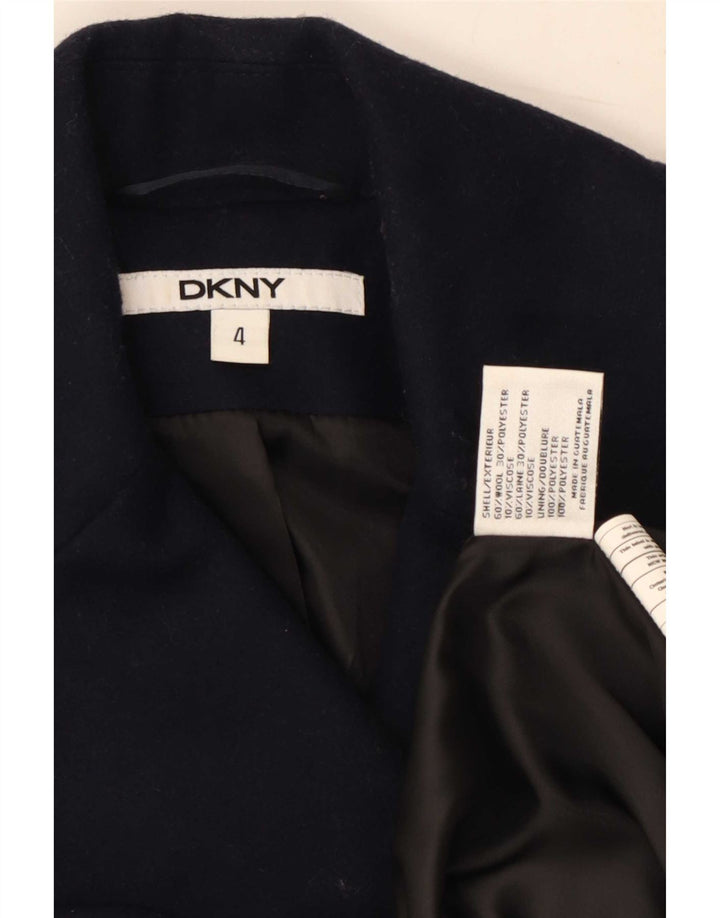 Dkny Γυναικείο παλτό με διπλό στήθος US 4 Small Navy Blue Wool