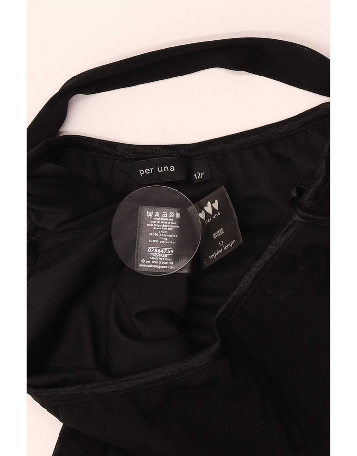 Per Una γυναικεία κανονική Maxi φούστα UK 12 Medium W28 Black Polyamide