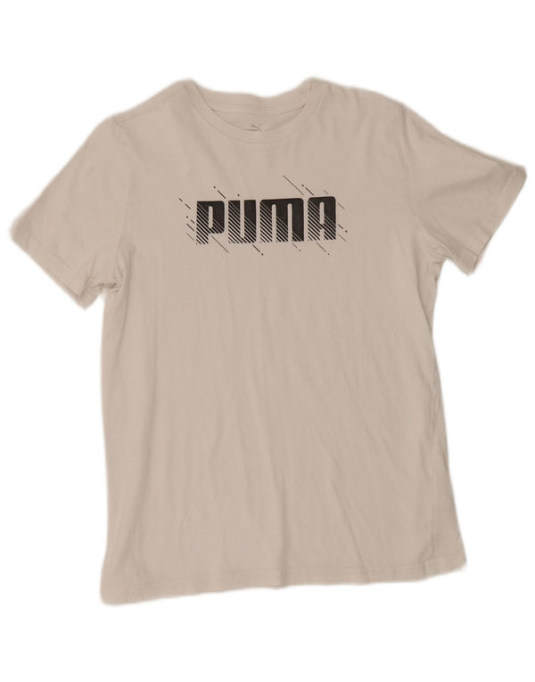 Puma Boys Graphic T-Shirt Top 15-16 ετών Λευκό βαμβακερό