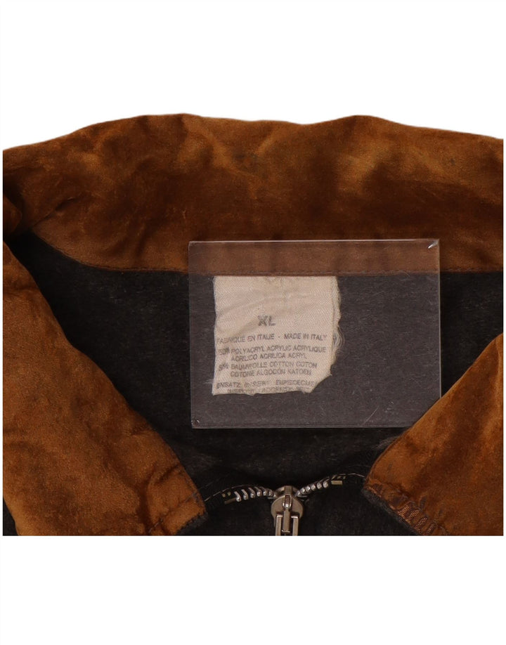 Ανδρικό Vintage Graphic Bomber Jacket UK 42 XL Grey Colourblock Ακρυλικό