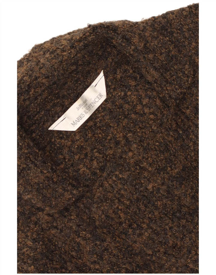 MARKS & SPENCER Γυναικείο πουλόβερ ζακέτα UK 10 Small Brown Flecked