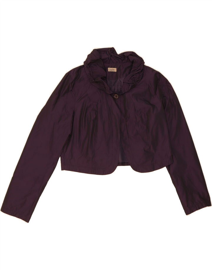 VINTAGE Womens Long Sleeve Bolero Top EU 42 Large Purple Polyester Vintage Vintage and Second-Hand Vintage from Messina Hembry 