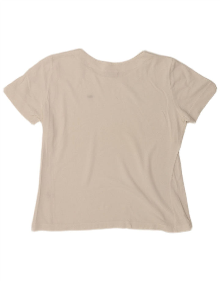 Γυναικείο T-Shirt Lacoste Top Size 46 XL Λευκό βαμβακερό