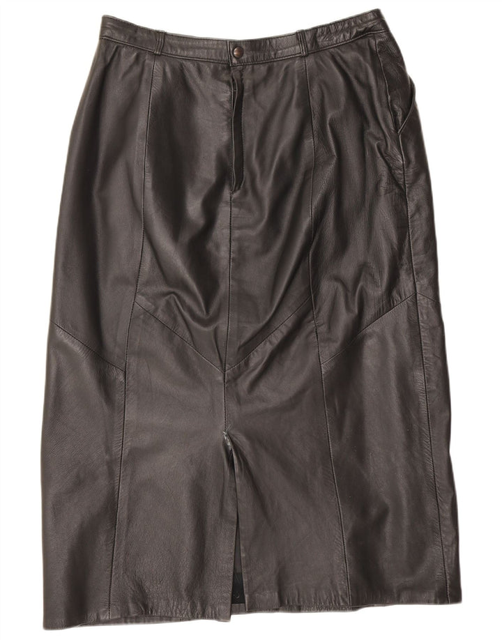 Vintage Γυναικεία Δερμάτινη Φούστα IT 42 Medium W28 Μαύρη
