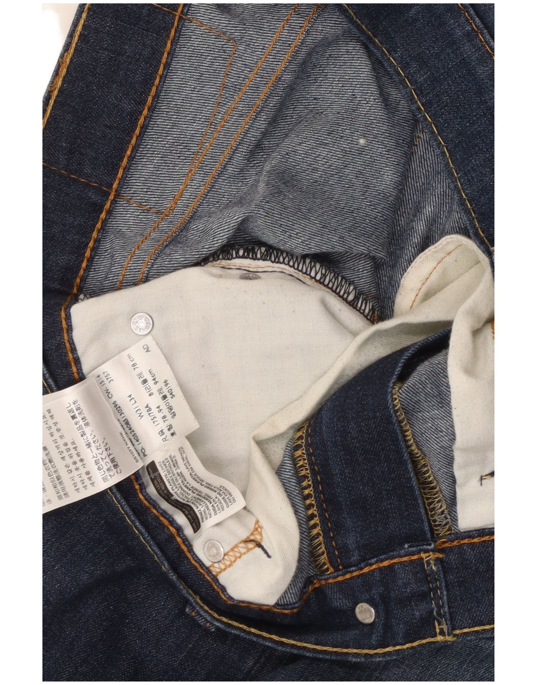 Levi's Womens 513 Straight Jeans W31 L34 Blue Cotton