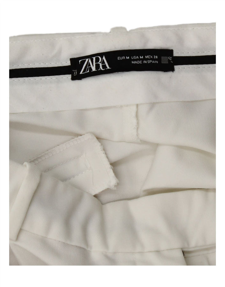 Zara Γυναικείο Φαρδύ Παντελόνι Chino Μεσαίο W28 L31 Λευκό