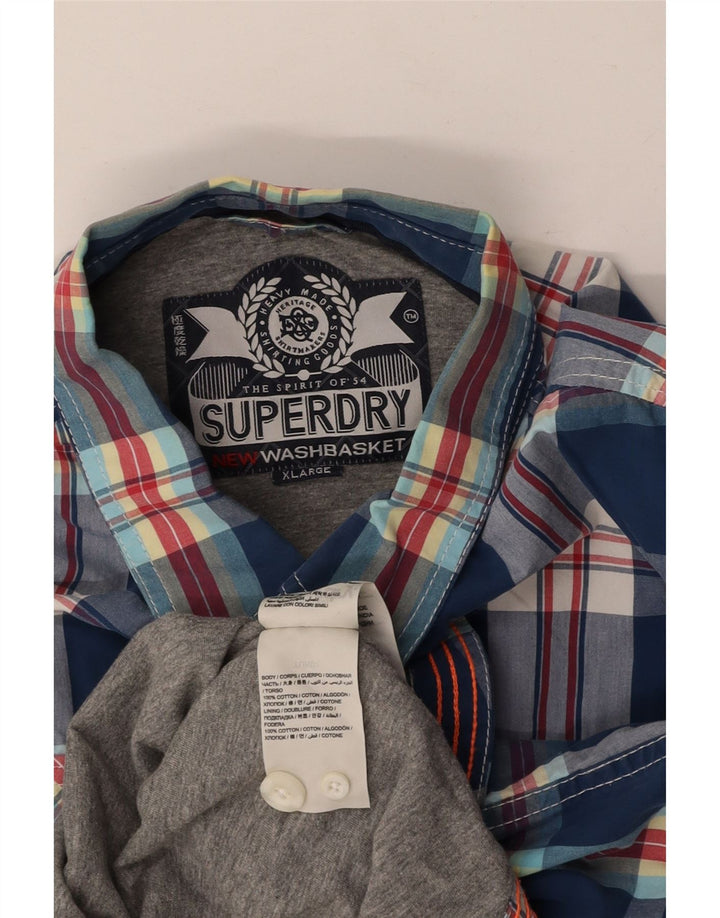 Ανδρικό πουκάμισο SUPERDRY XL Μπλε βαμβακερό