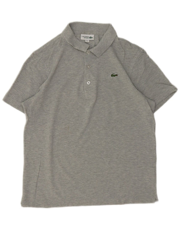 Ανδρικό πουκάμισο πόλο Lacoste, νούμερο 4, βαμβακερό μεσαίο γκρι