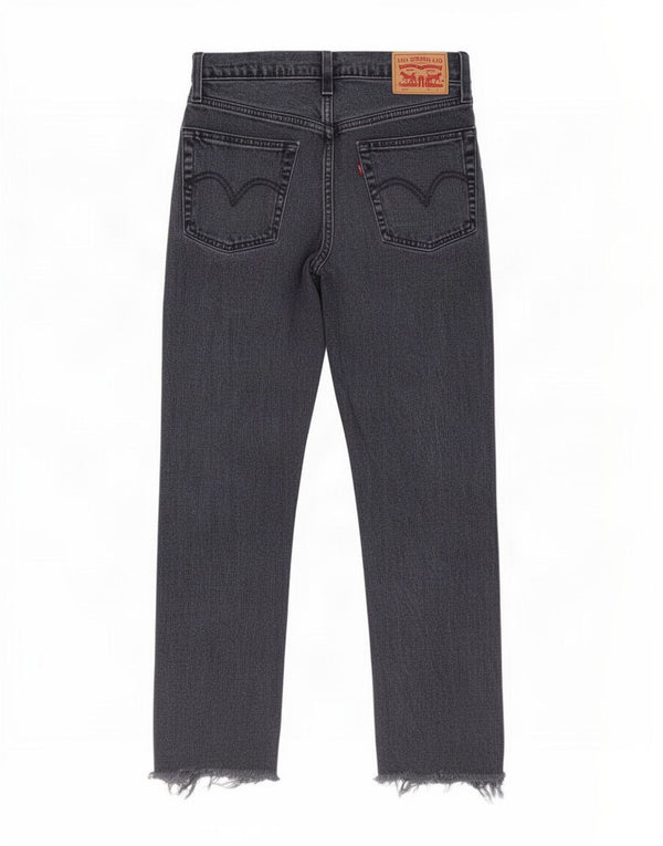 Levi's Womens 501 Crop Straight Jeans W27 L26 Γκρι βαμβακερό