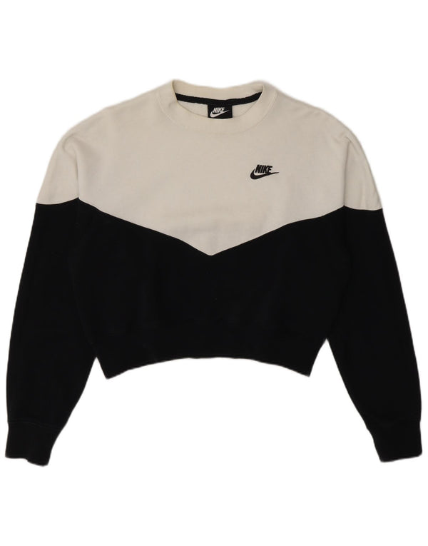 Γυναικεία φούτερ Nike Crop Jumper UK 14 Medium Black Colourblock