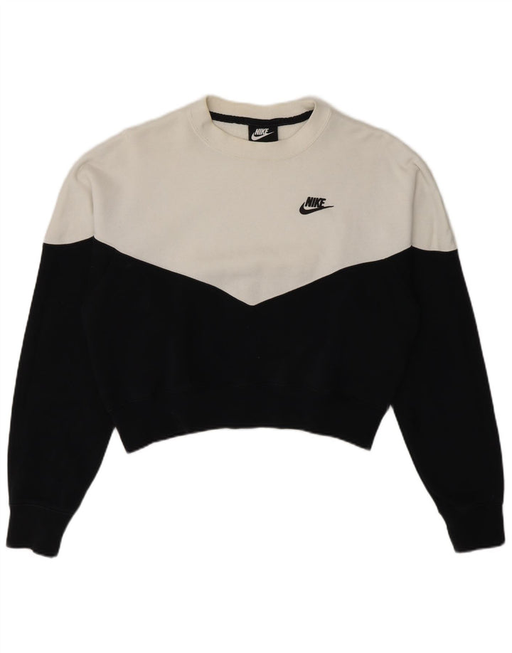 Γυναικεία φούτερ Nike Crop Jumper UK 14 Medium Black Colourblock