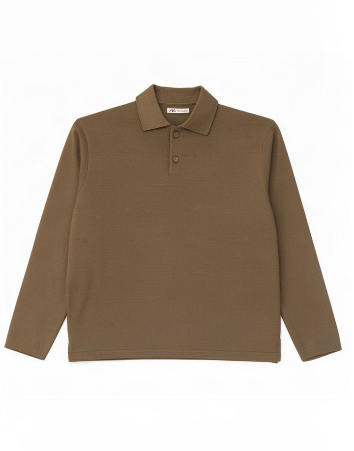 Ανδρικό πουλόβερ Zara Polo Neck Jumper Medium Khaki Viscose