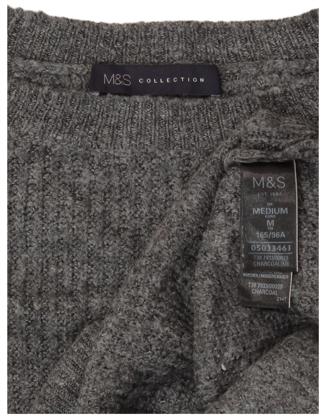 Marks & Spencer Γυναικείο πουλόβερ με λαιμόκαυστο UK 14 Medium Grey Flecked