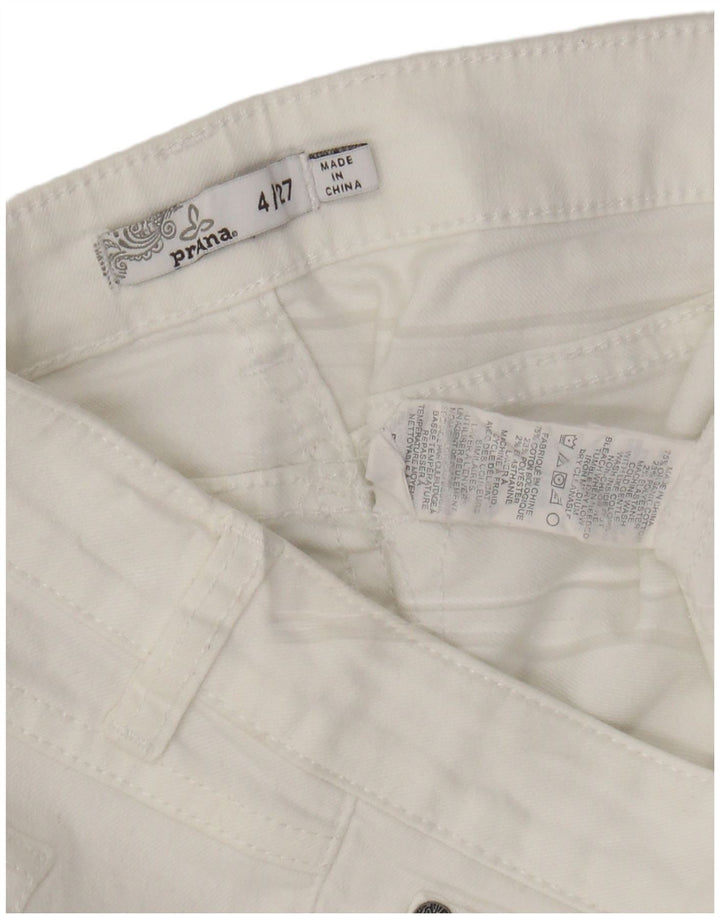PRANA Γυναικείο Slim Jeans US 4 Small W27 L31 Λευκό βαμβακερό