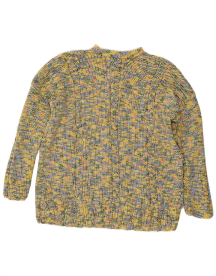 Vintage γυναικείο πουλόβερ με λαιμό χελώνα UK 14 Μεγάλες κίτρινες μύτες