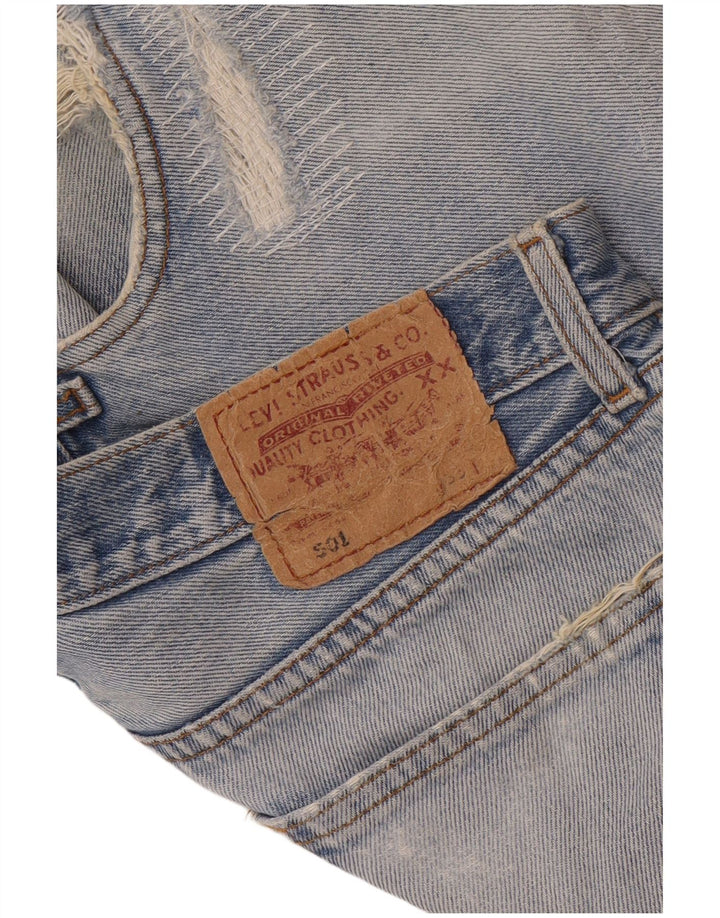 Levi's Womens 501 Distressed Denim Shorts W33 Medium Blue