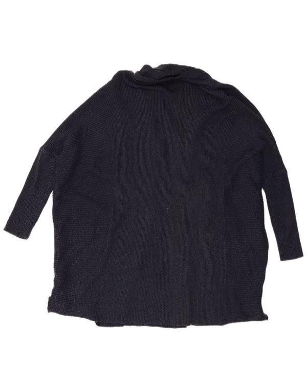 Zara Γυναικείο Ζακέτα με ανοιχτό μανίκι 3/4 UK 14 Medium Navy Blue Flecked