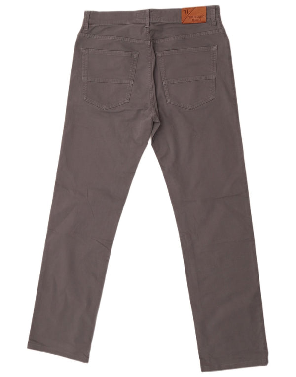 Ανδρικό ίσιο καθημερινό παντελόνι Trussardi IT 47 Medium W33 L31 Γκρι βαμβακερό